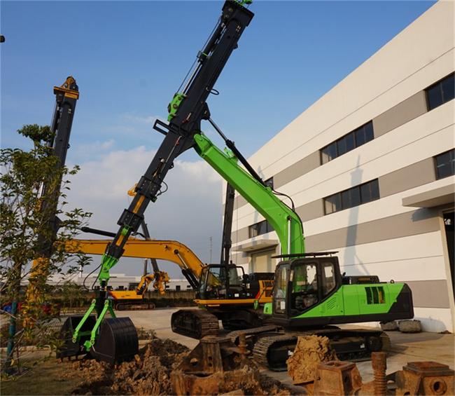Excavator Long Reach Boom Attachment Clamshell Telescopic Arm For ...