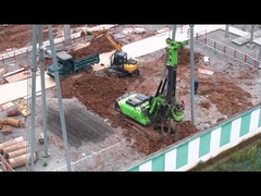 What is the operating width and depth of a fully hydraulic underground water drilling rig for rotary