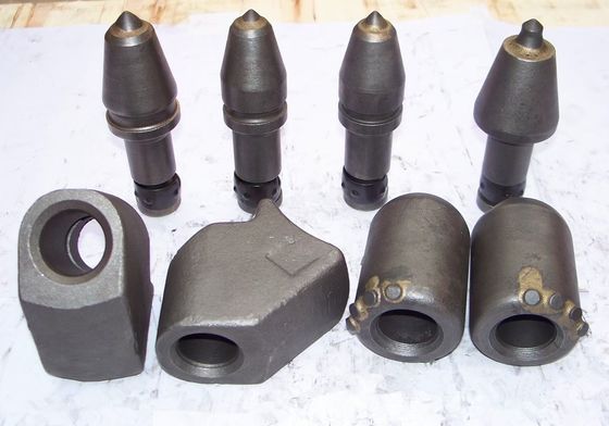 Cemented Carbide and Alloy Steel Piling Tooth Holder with Forging Process and 19mm/22mm Carbide Diameter for Foundation Drilling