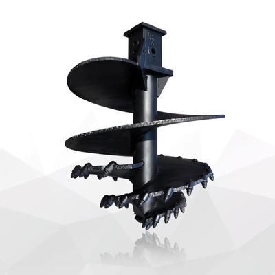 Rock Drilling Conical Auger Bucket Slag Single Auger With Flat Teeth For Gravel Layer