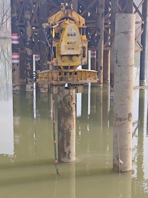 Sheet Pile Electric Vibro Double Clamp 45kw Excavator Mounted Vibro Hammer